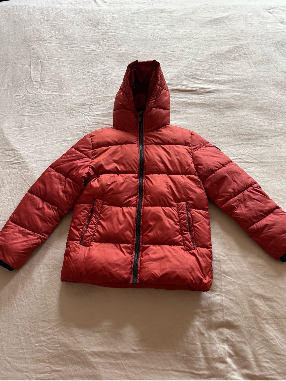 Michael Kors Red Quilted Kids/Big Boys Puffer Jacket with Hood